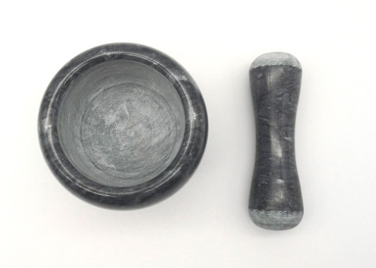 Quality Custom Made Stone Mortar And Pestle , Stone Bowl And Grinder Black Color for sale