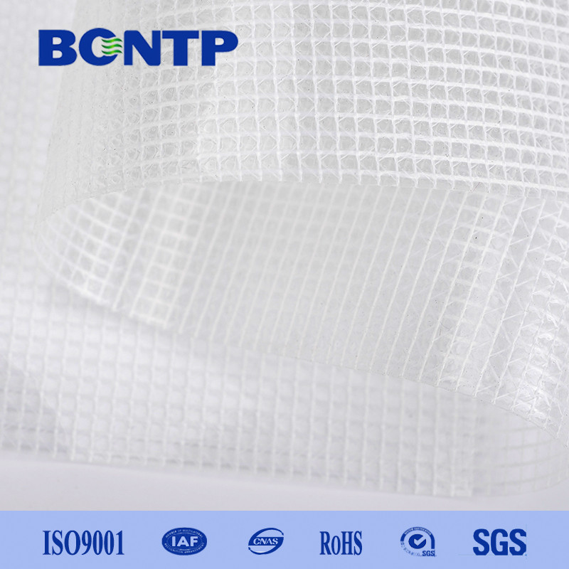 China 9x9 Clear PVC Tarp 1000d PVC Transparent Mesh Fabric PVC Film Tent Window factory
