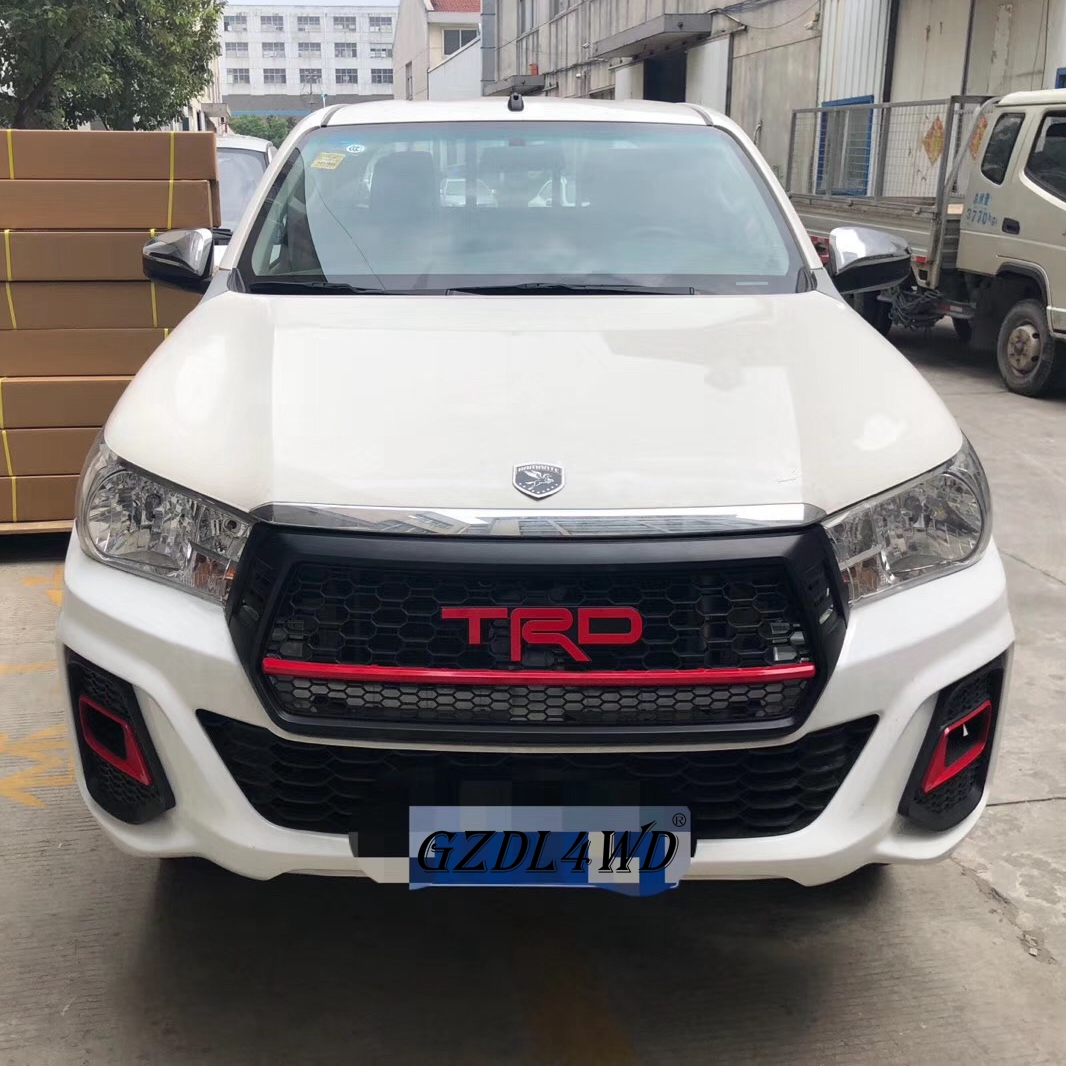 toyota hilux rocco 2019 chrome front grill mesh modified trd