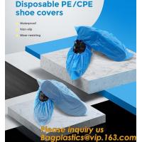 China Safety Products Equipment Indoor Disposable medical plastic shoe covers waterproof PE CPE material,PE material blue shoe for sale