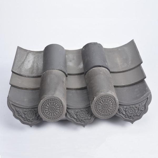 Quality Traditional House Japanese Kawara Tiles Matte Grey Temple Clay Material for sale