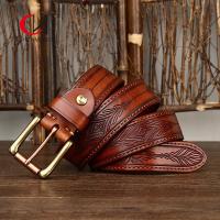 China Fashion Trendy Style Genuine Leather Belt 125cm Length For Business Meeting factory