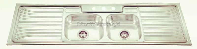 china KBDB18050 Stainless Steel Two Bowl Two Drain Sink